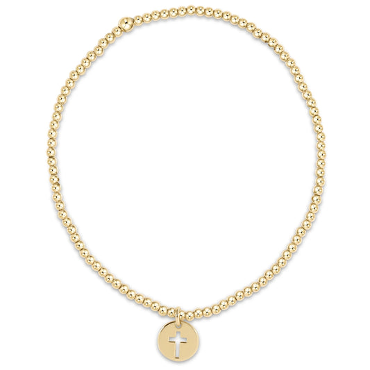 Classic Gold 2mm Bead Bracelet Blessed Small Gold Charm