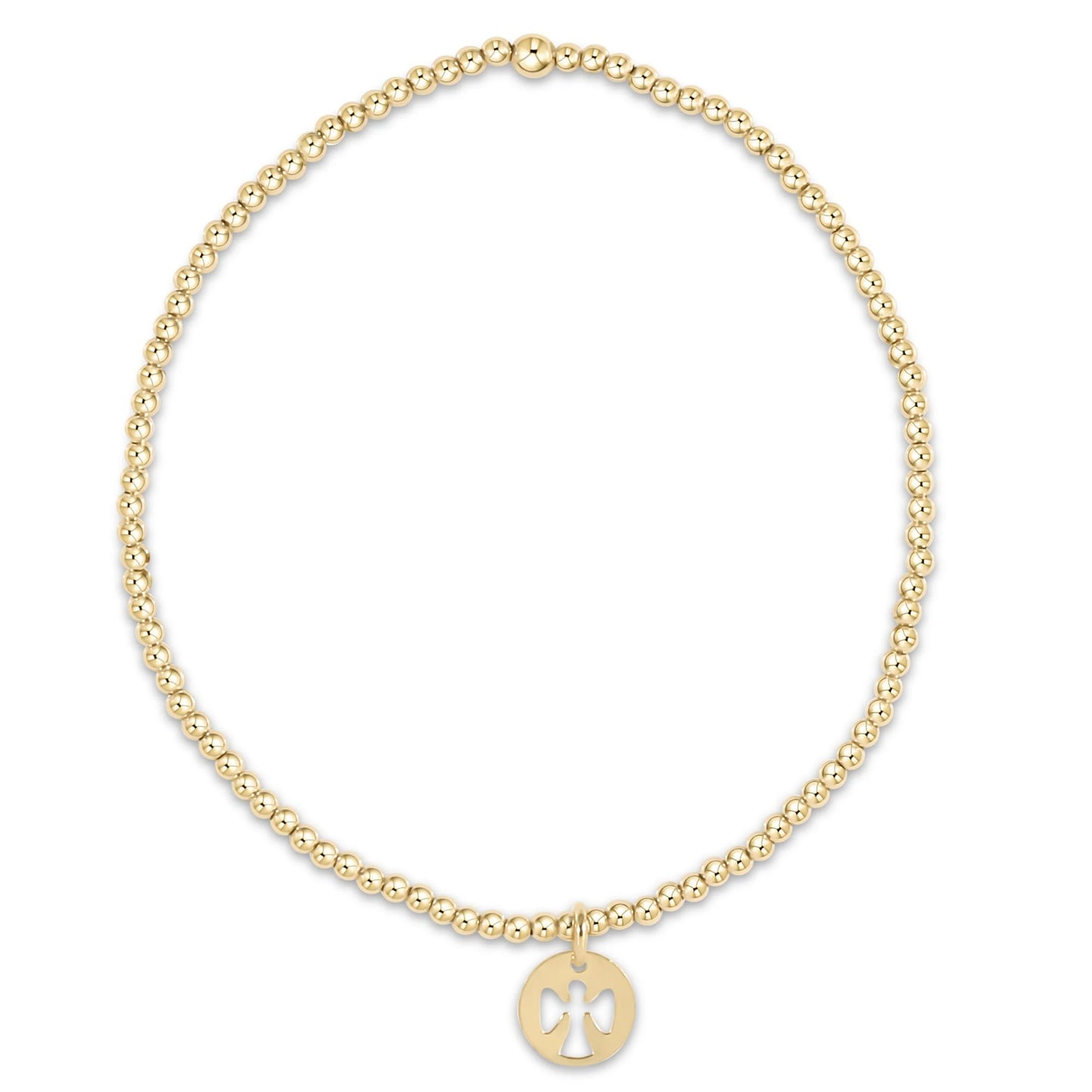 Classic Gold 2mm Bracelet - Guardian Angel Small Gold Disc