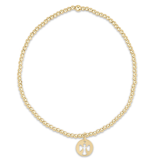 Classic Gold 2mm Bracelet - Guardian Angel Small Gold Disc