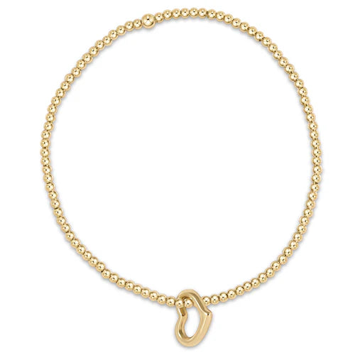 Classic Gold 2.5mm Bead Bracelet Love Gold Charm