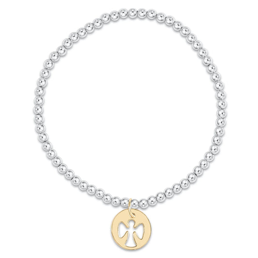 Classic Mixed Metal 3mm Bracelet - Guardian Angel Gold Disc
