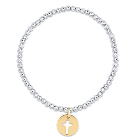 Classic Mixed Metal 3mm Bracelet - Blessed Gold Disc
