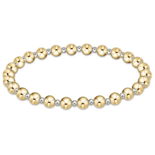 Classic Grateful Pattern 5mm Bead Bracelet Mixed Metal