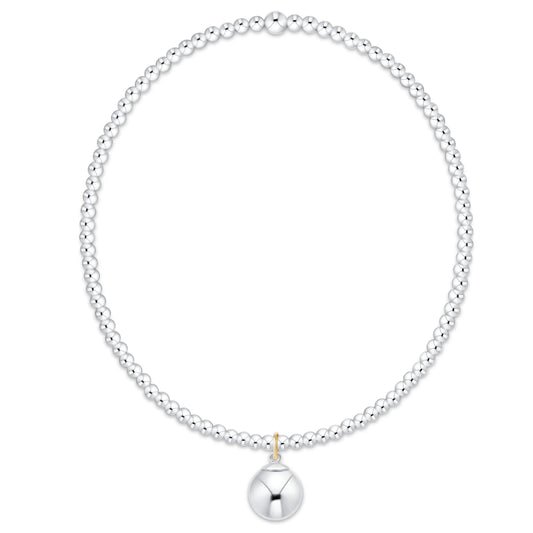 Classic Sterling 2mm Bracelet - Classic Sterling 8mm Charm
