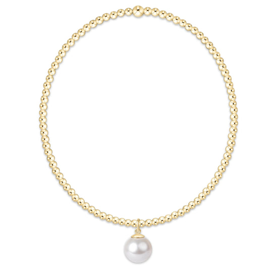 Classic Gold 2mm Bracelet Classic Pearl 8mm Charm