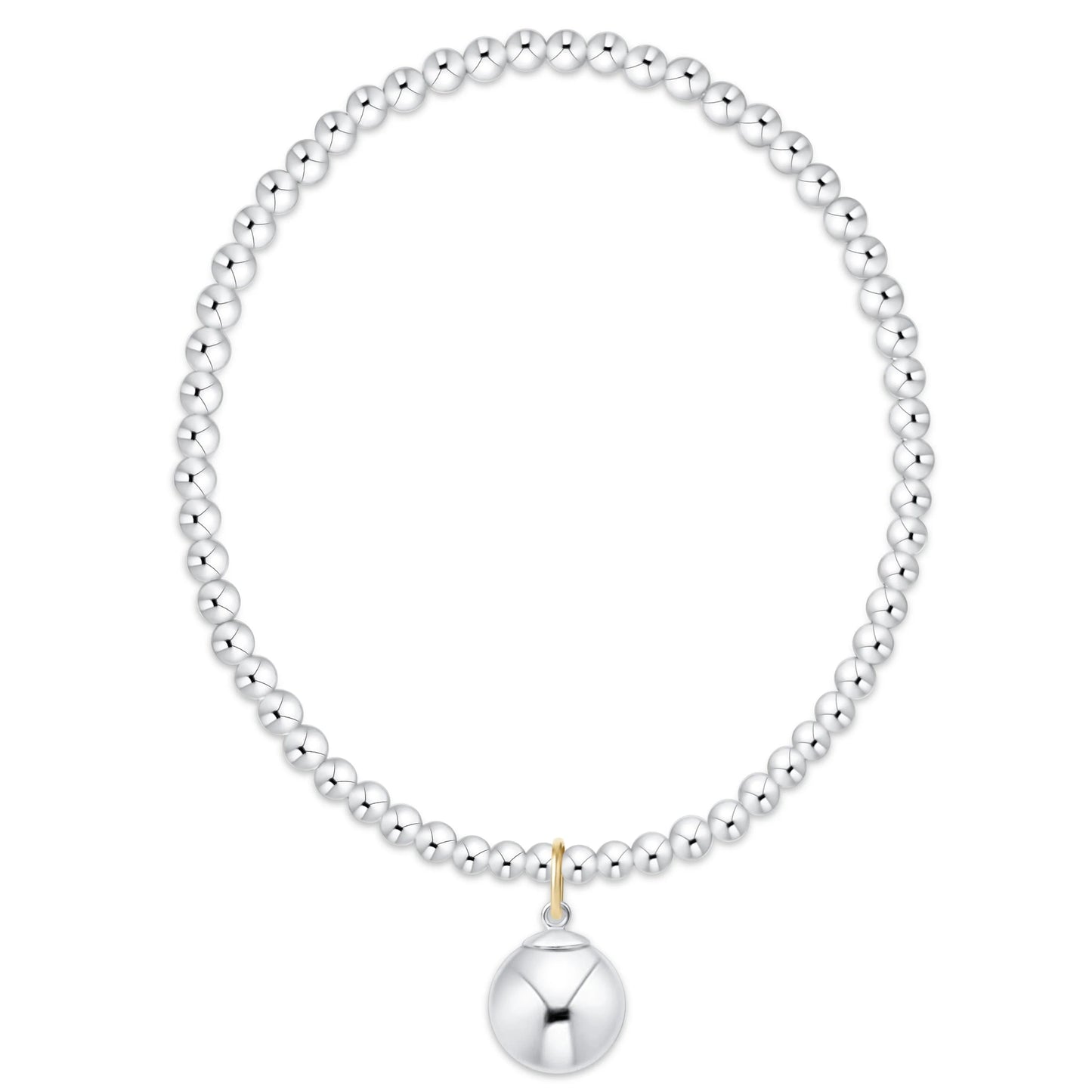 Classic Sterling 3mm Bracelet - Classic Sterling 10mm Charm