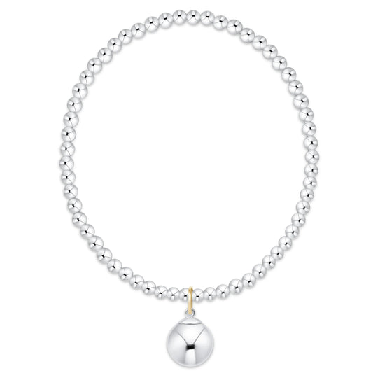 Classic Sterling 3mm Bracelet - Classic Sterling 10mm Charm