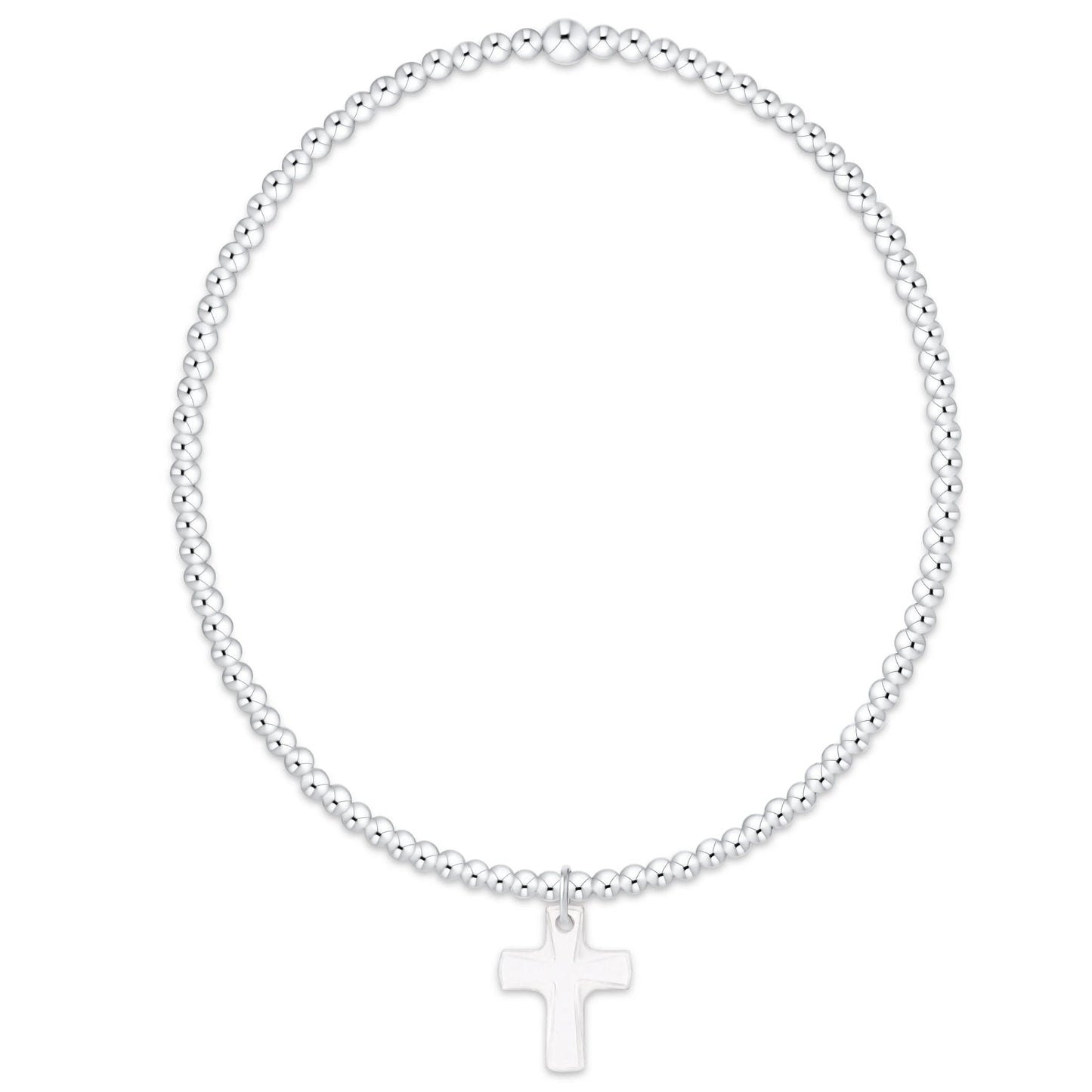 Classic Sterling 2mm Bracelet - Blessed Crystal Charm