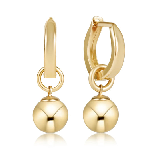 Huggie Gold 0.5" Hoop Earrings Classic Gold 8mm Charm