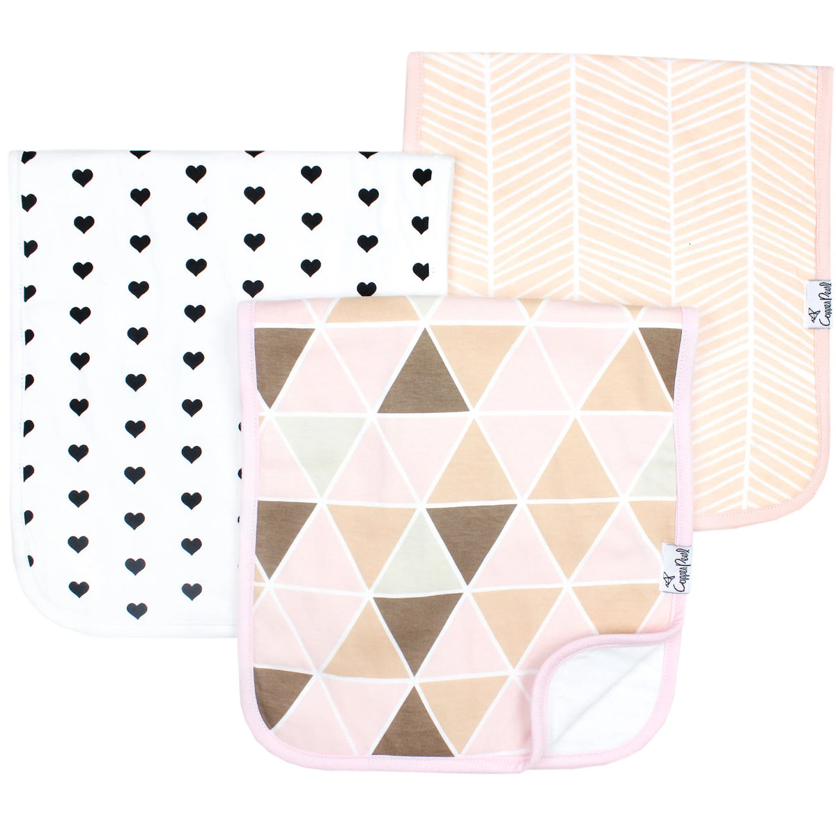 Burp Cloths Blush Set of 3
