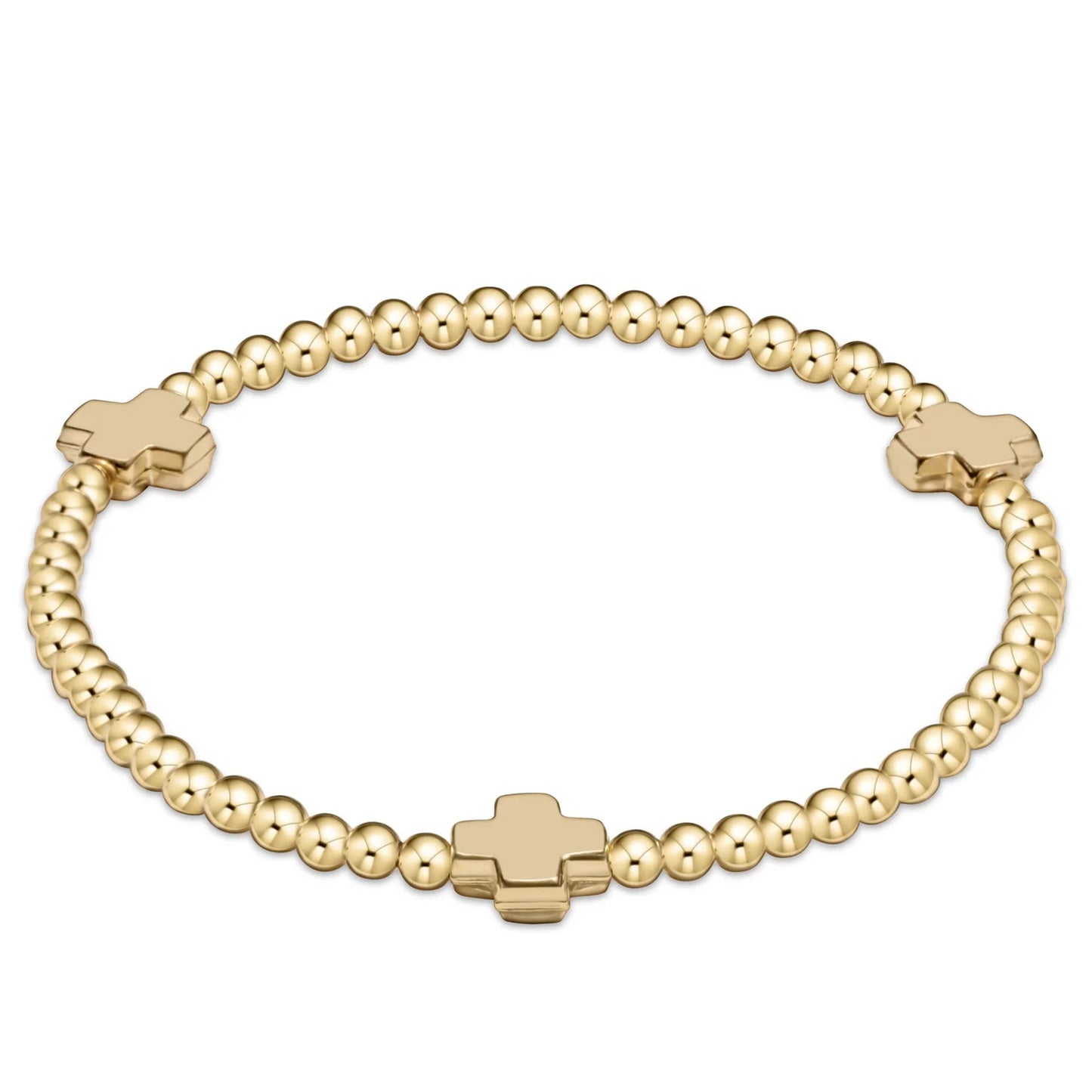 Signature Cross 3mm Gold Bracelet Gold