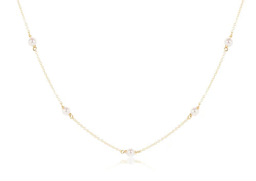 17" Choker Simplicity Chain Gold 4mm Pearl
