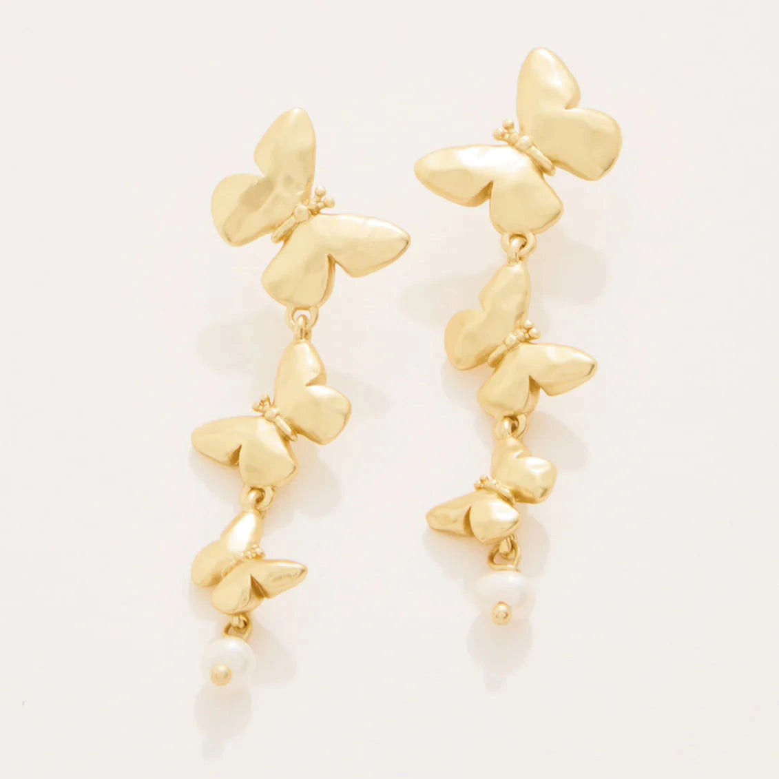 Butterfly Dangle Earrings Gold