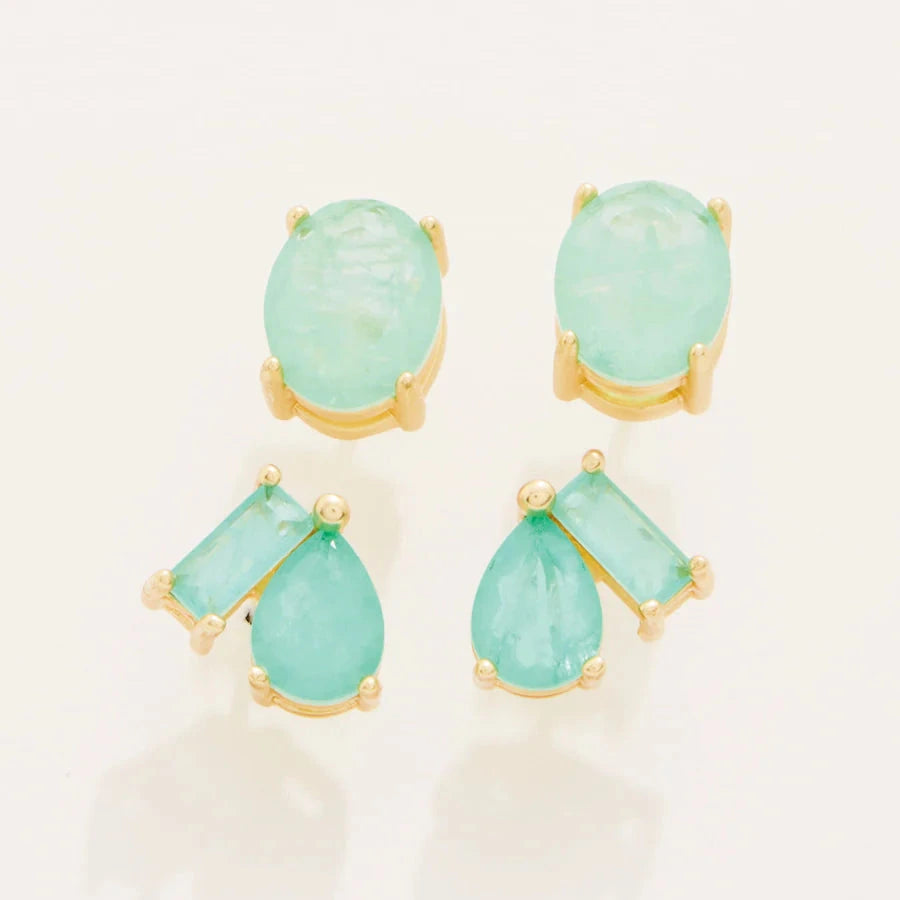 Naiad Stud Earrings Set Sea Foam