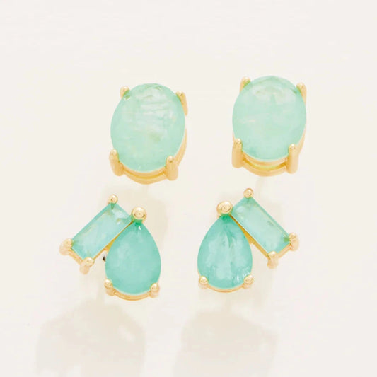 Naiad Stud Earrings Set Sea Foam