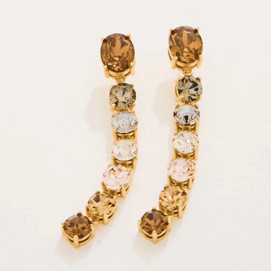 Linear Gem Earrings Bronze