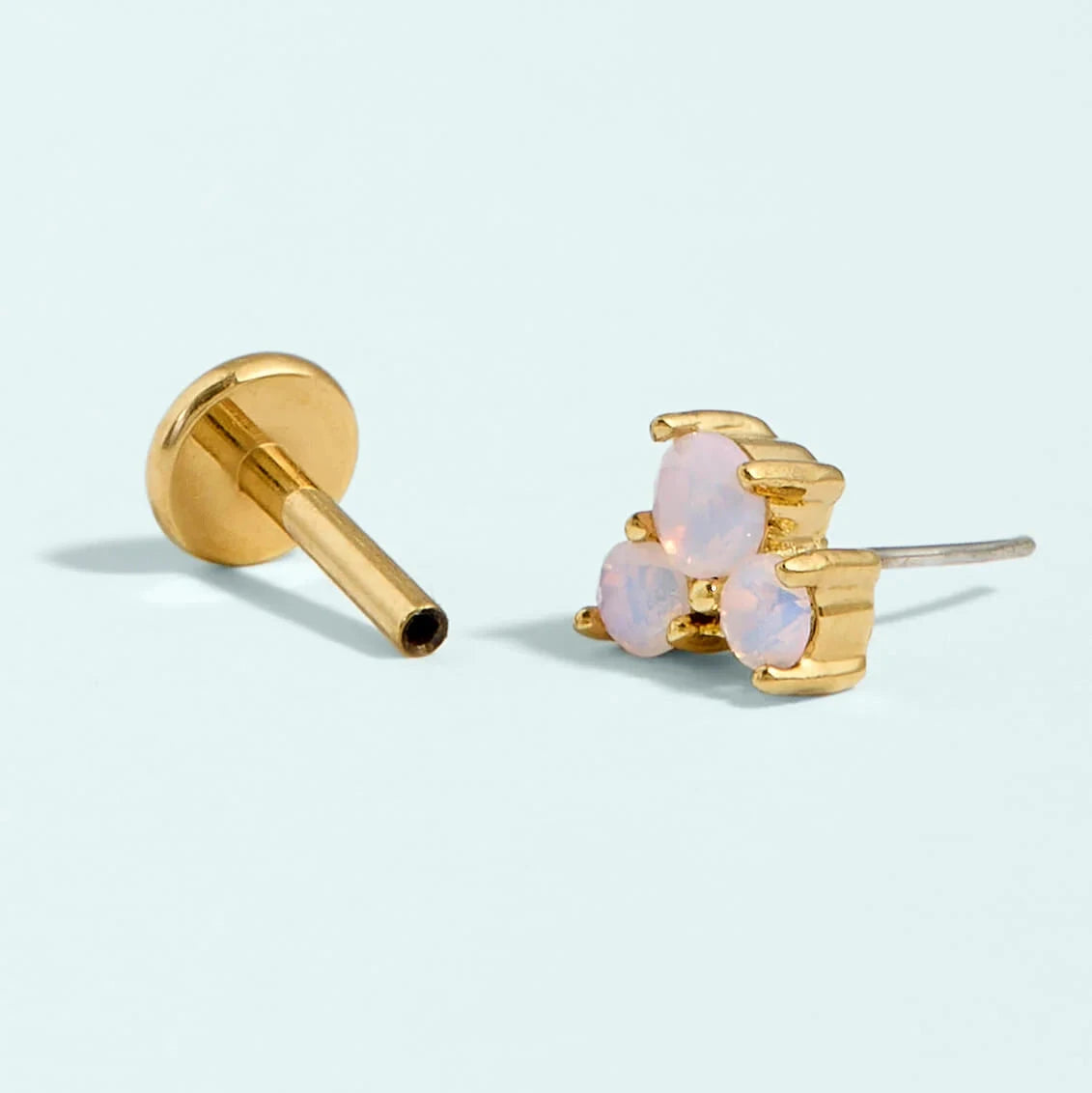 Bubbles Flat Back Stud Earrings Rose Opal