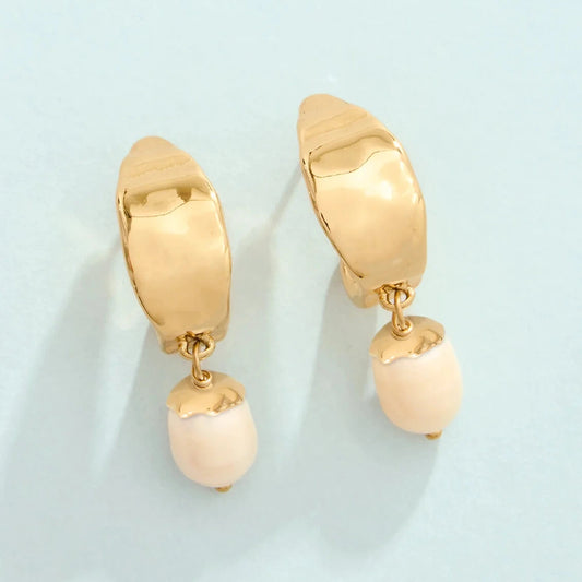 Harbor Island Hoop Earrings Pearl