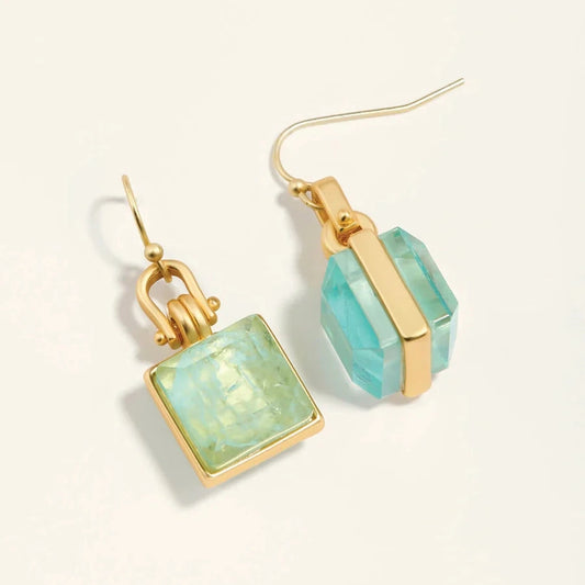 Marion Square Earrings Sea Foam
