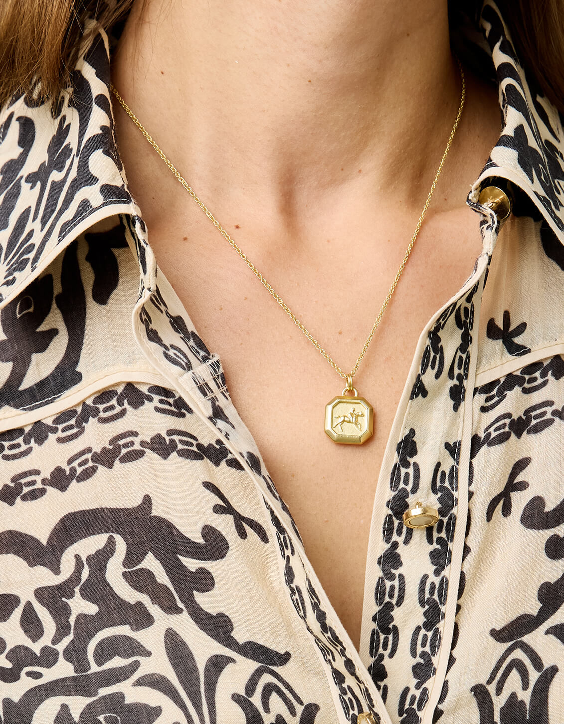 Lucky Horse Necklace 18" Gold