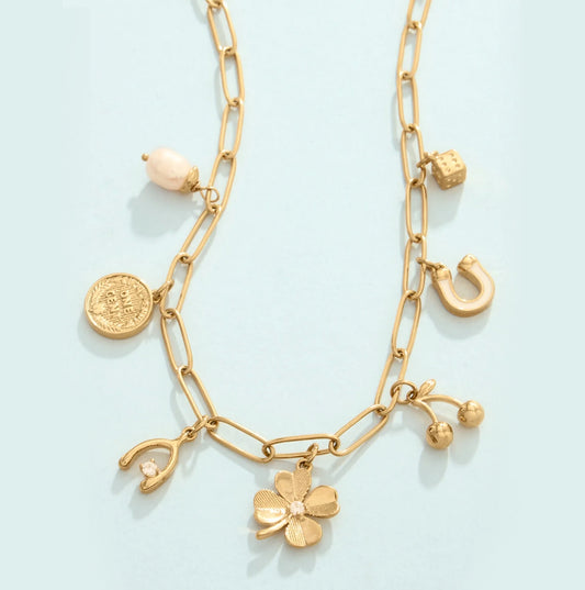 Feeling Lucky Charm Necklace 18"