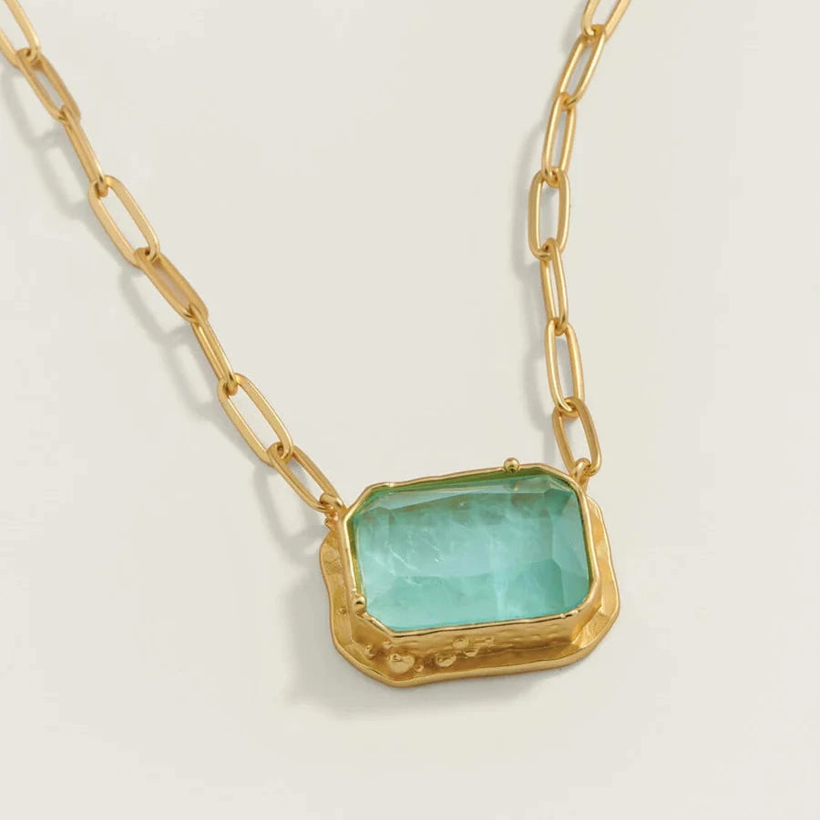 Marion Rectangle Necklace 20" Sea Foam