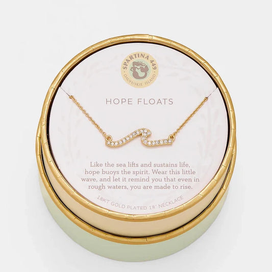 Sea La Vie Necklace 18" Hope Floats/Wave Gold
