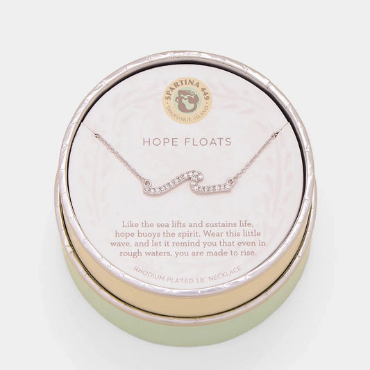 Sea La Vie Necklace 18" Hope Floats/Wave Silver