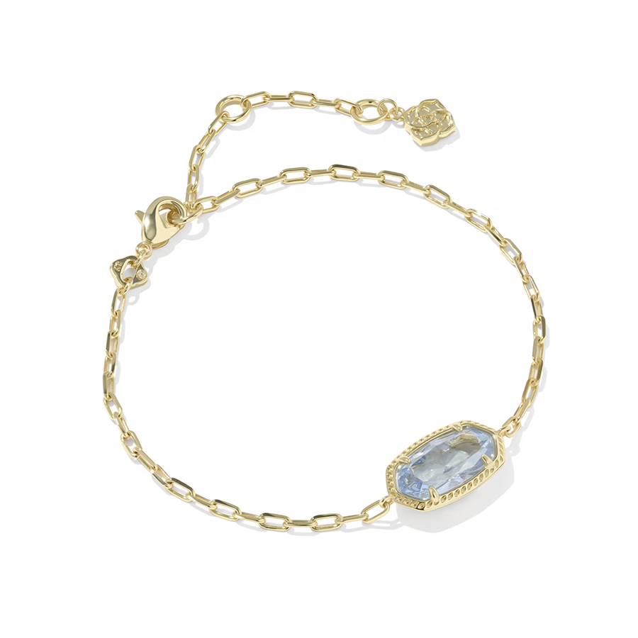 Elaina Luxe Chain Bracelet Gold Light Blue CZ