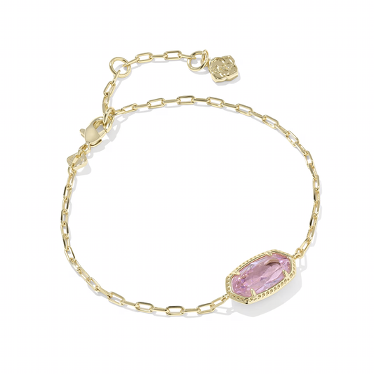 Elaina Luxe Chain Bracelet Gold Light Pink CZ