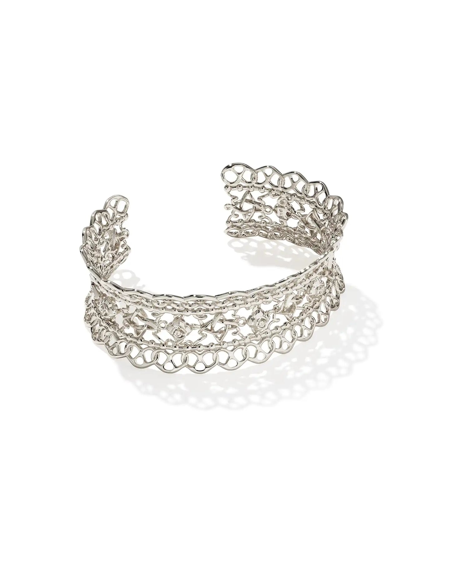 Krista Lace Cuff Bracelet Silver