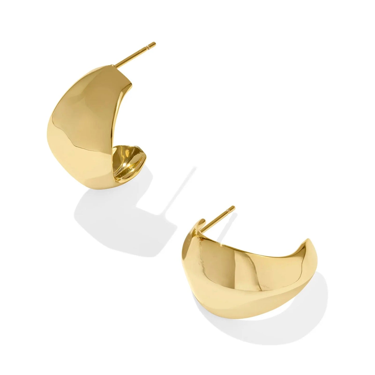 Krista Metal Hoop Earrings Gold