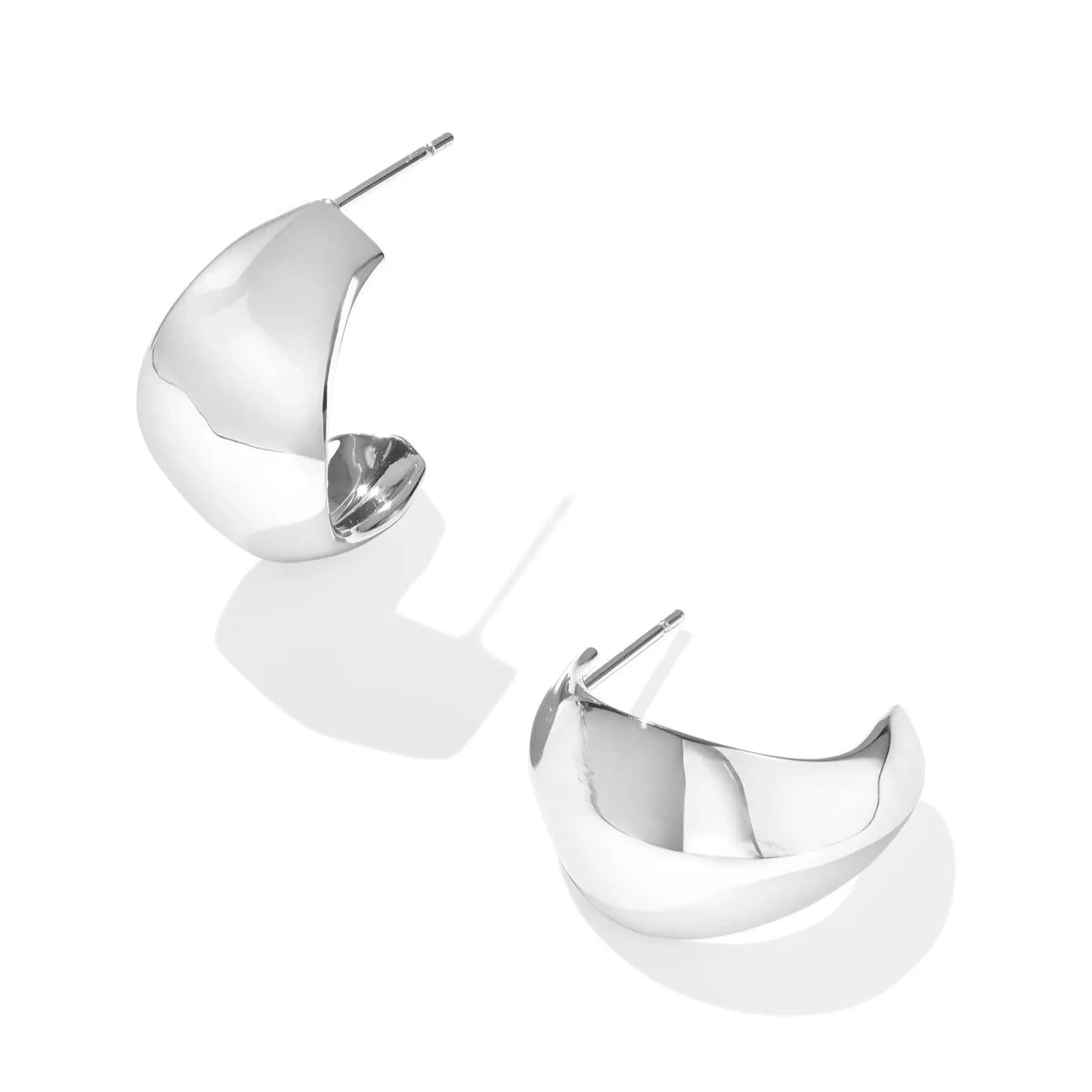 Krista Metal Hoop Earrings Silver