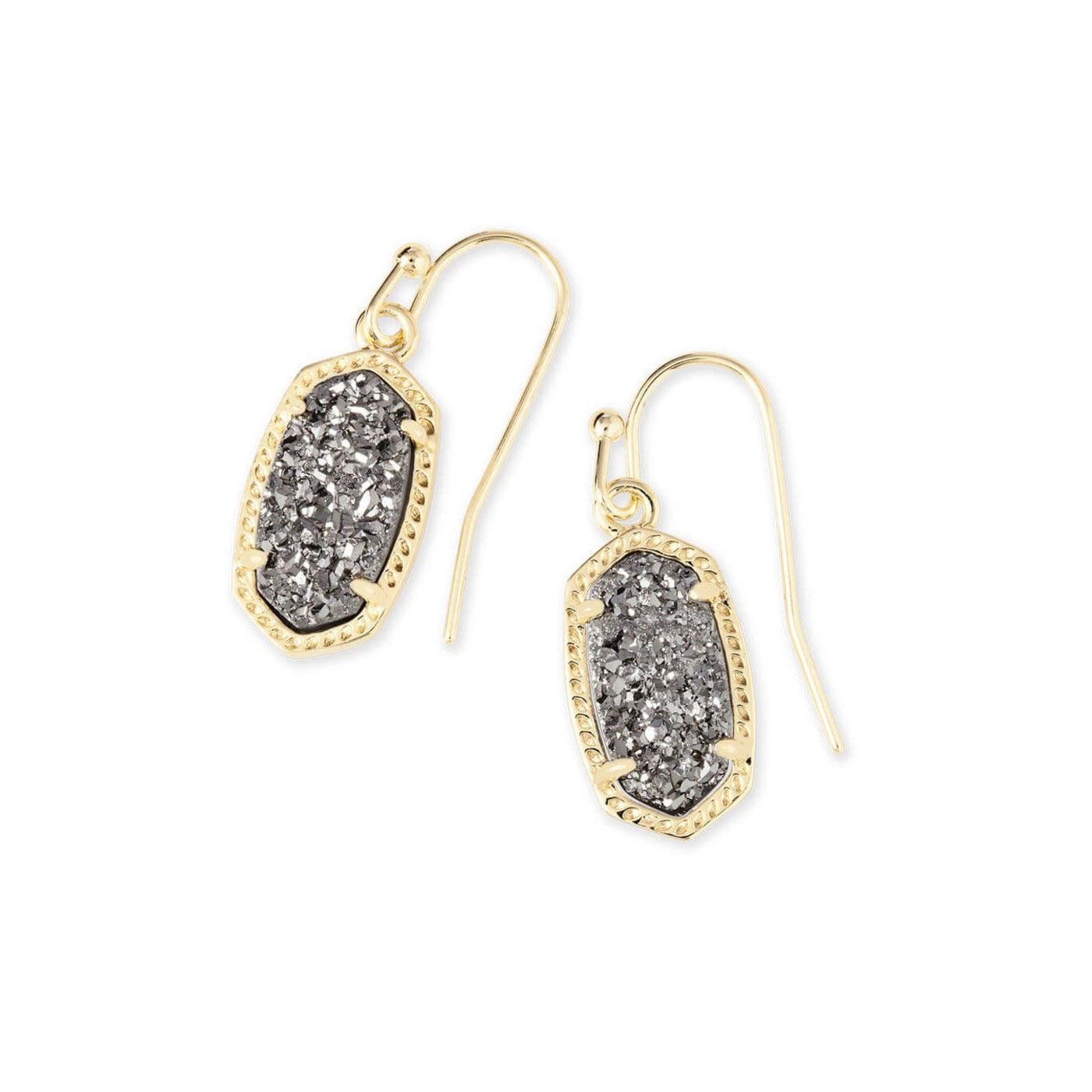 Lee Drop Earrings Gold Platinum Drusy