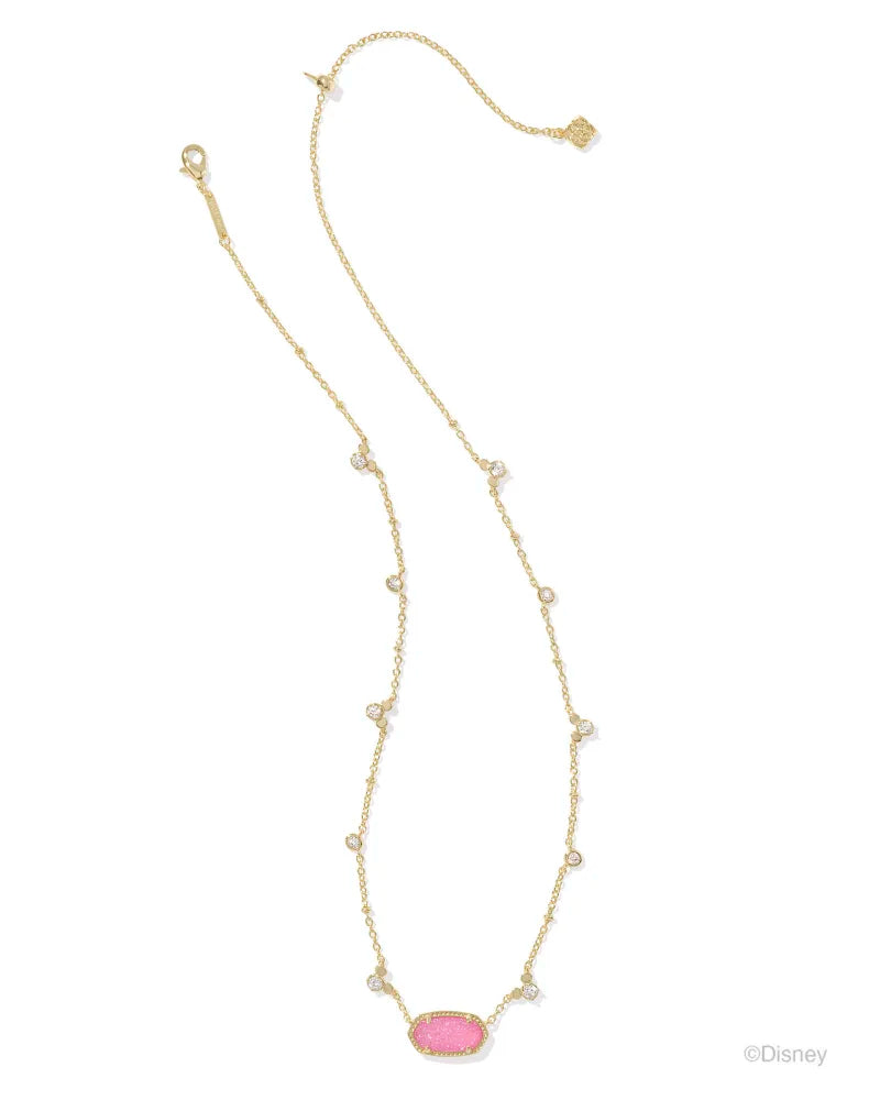 Mickey Mouse Elisa Necklace Gold Hot Pink Drusy