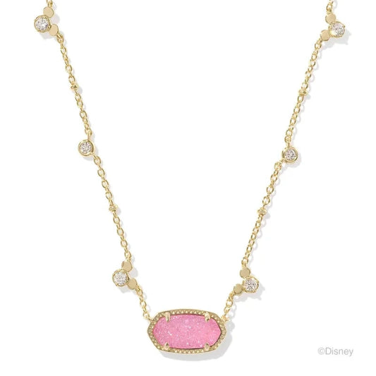 Mickey Mouse Elisa Necklace Gold Hot Pink Drusy