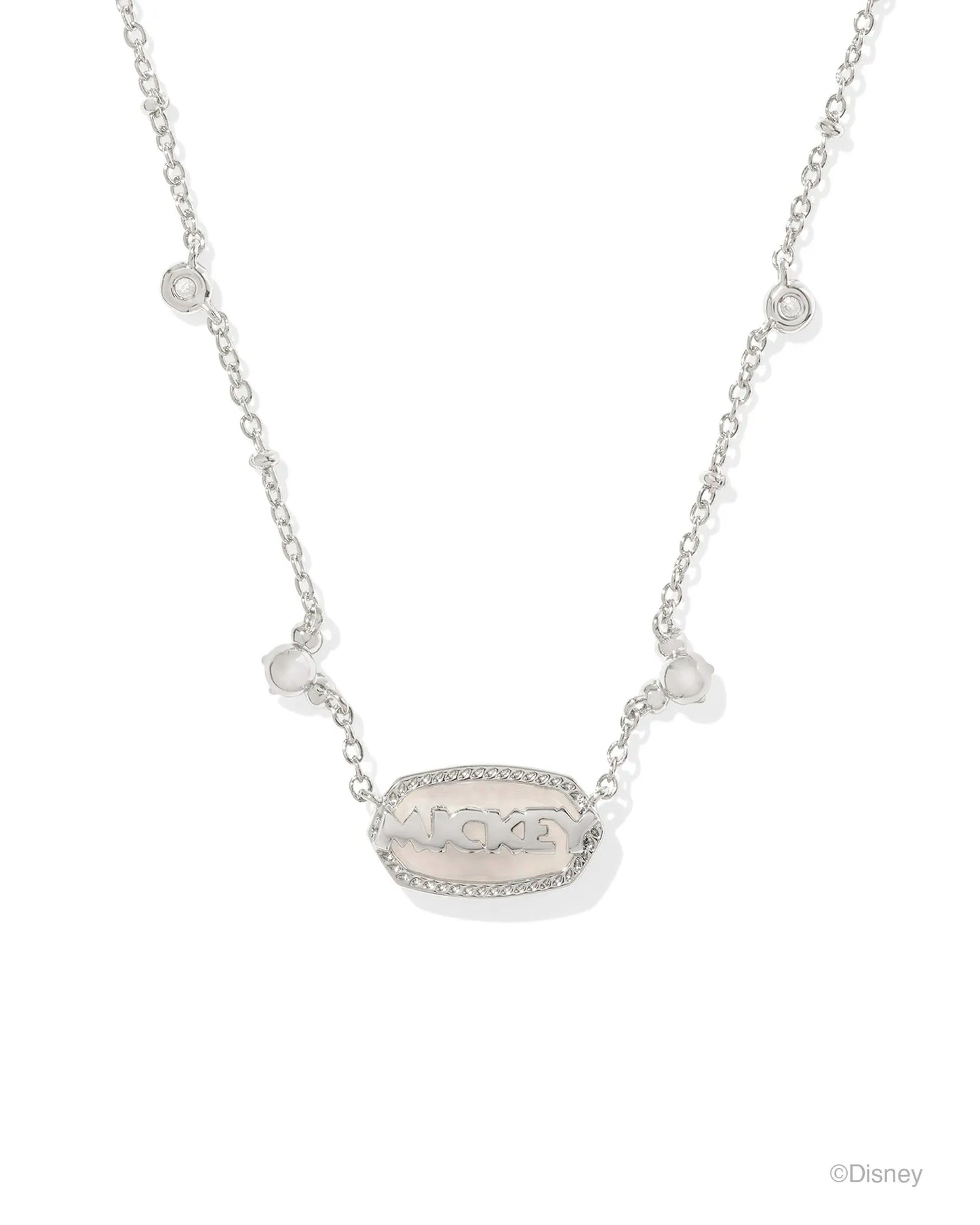 Mickey Mouse Elisa Necklace Silver Iridescent Drusy