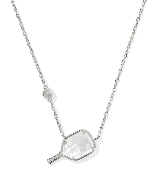 Pickleball Short Pendant Silver Necklace
