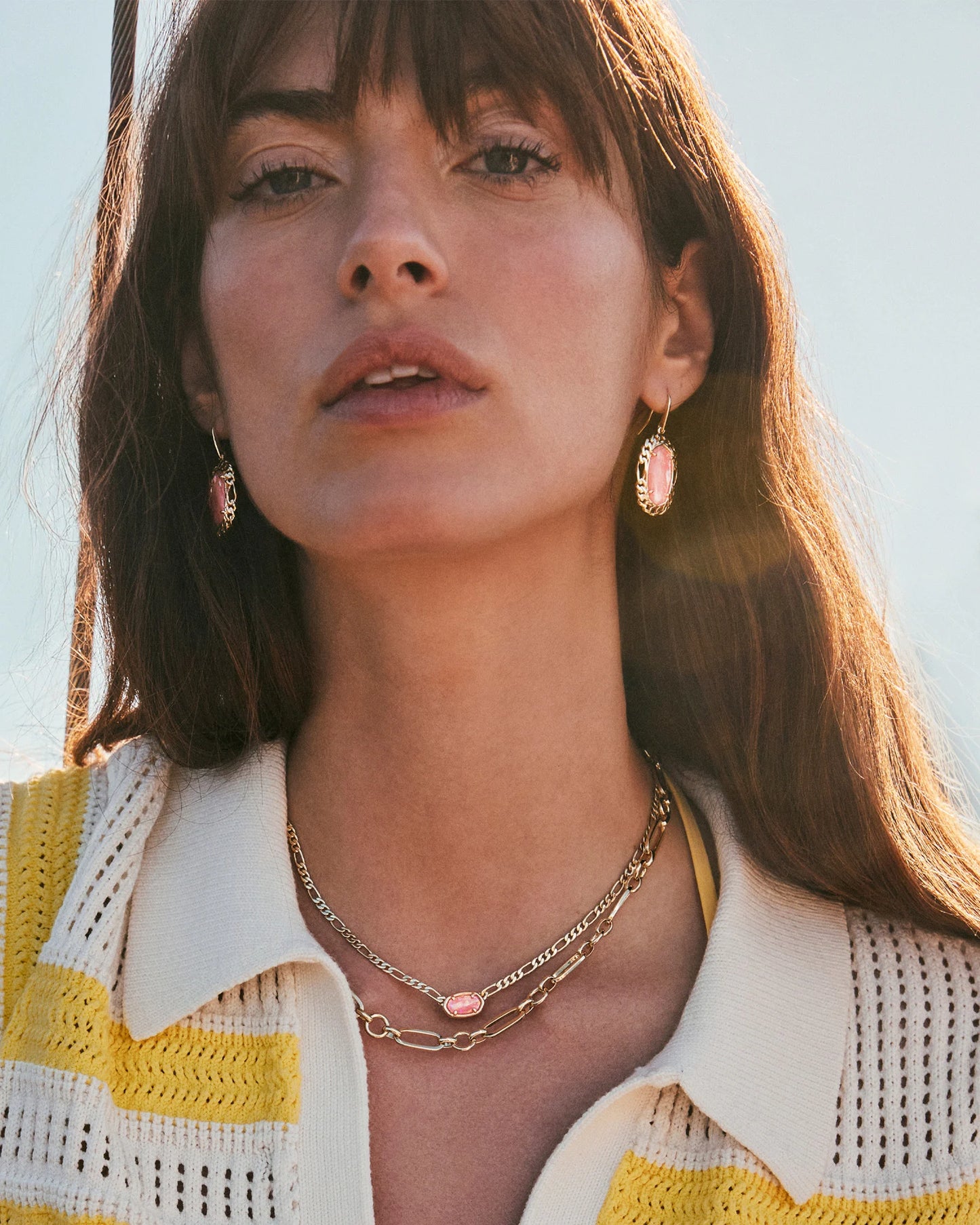 Sylvia Gold Metal Link and Chain Necklace