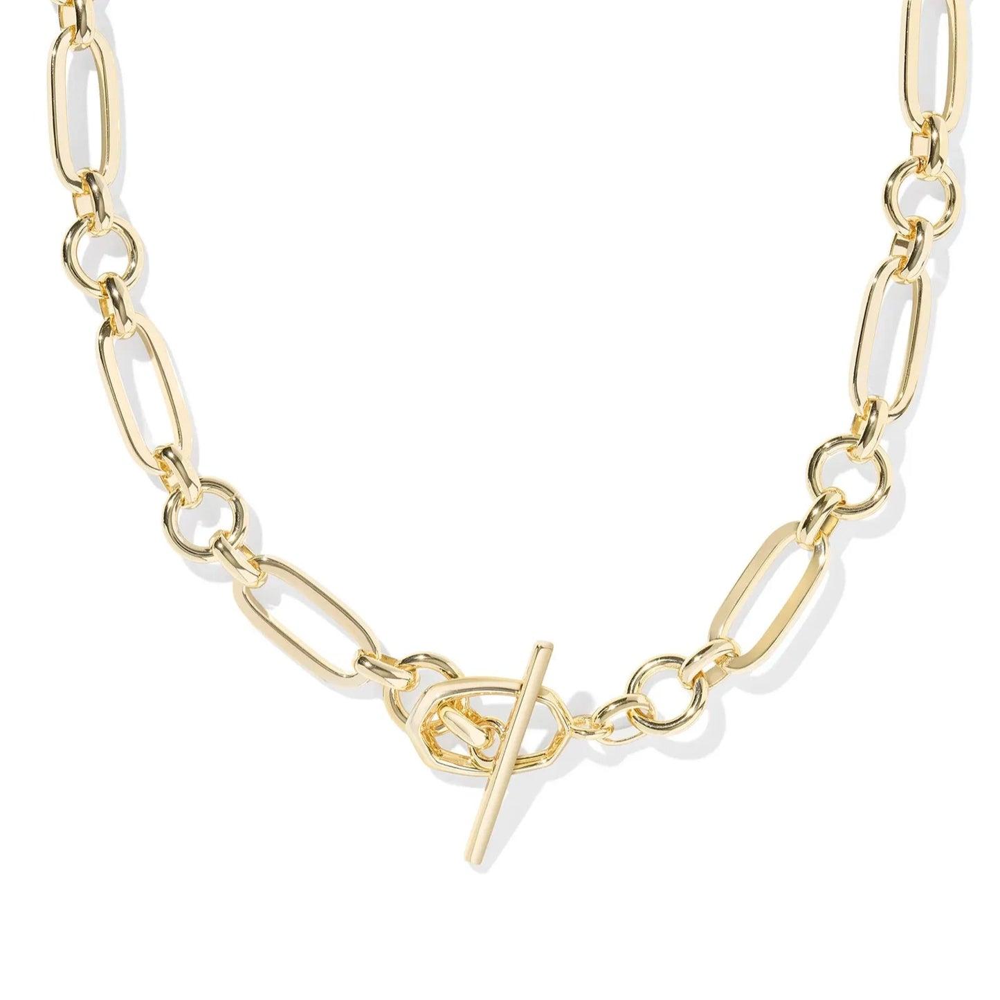 Sylvia Gold Metal Link and Chain Necklace