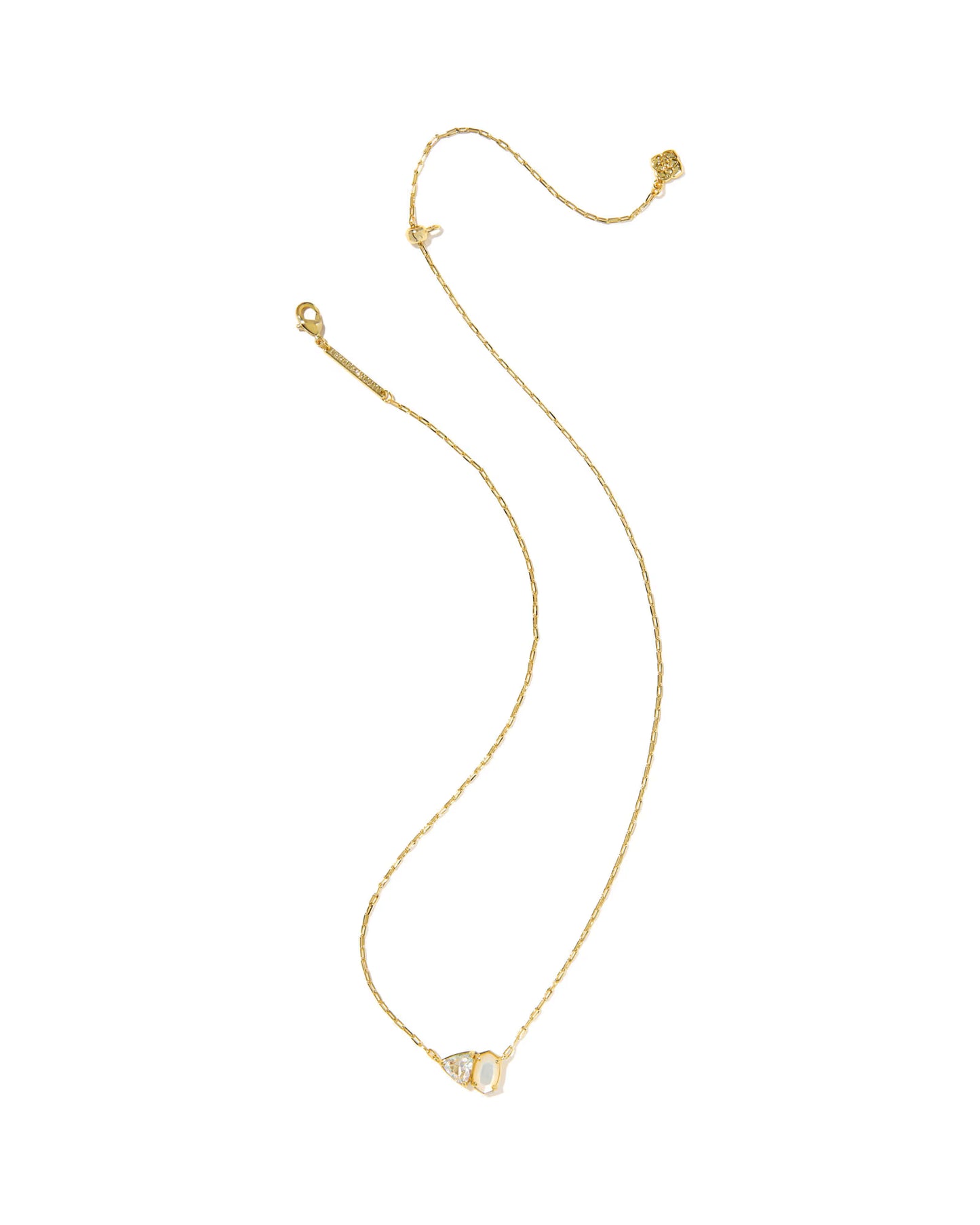 Tatum Short Pendant Necklace Gold Neutral Mix