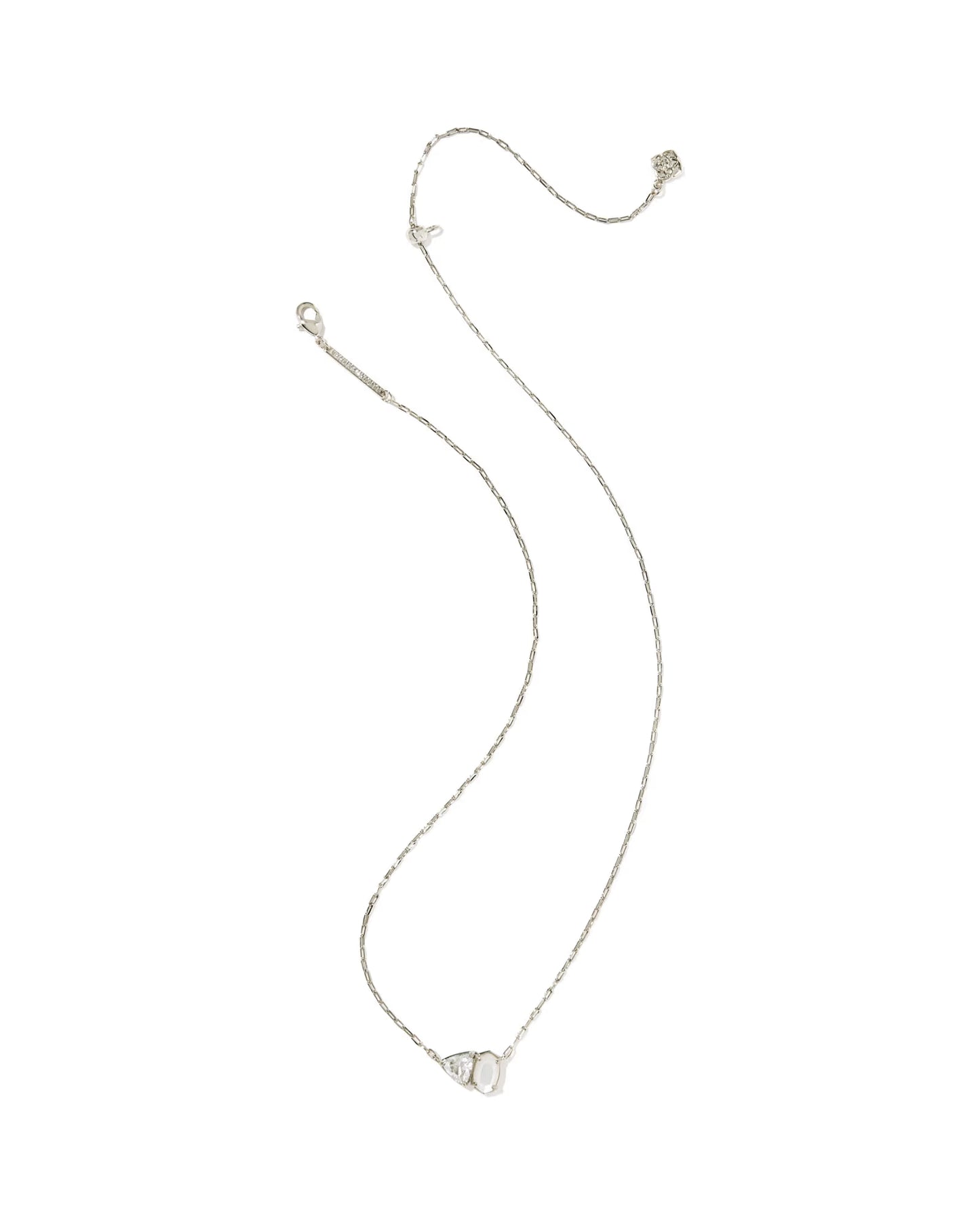 Tatum Short Pendant Necklace Silver Neutral Mix