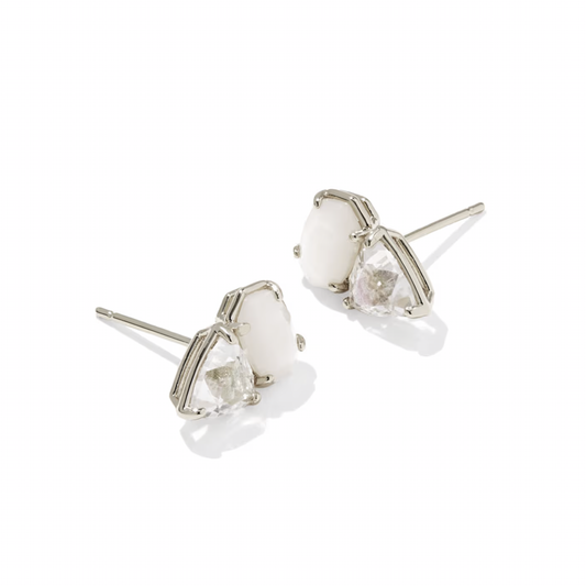 Tatum Stud Earrings Silver Neutral Mix
