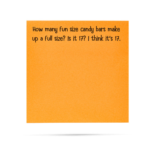 Fun Size Candy Bars Sticky Note Pad