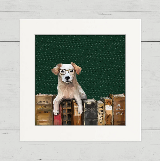 Library for Dogs Happy Square Art
