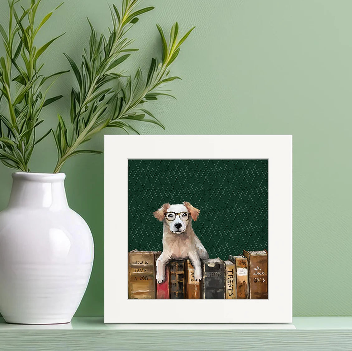 Library for Dogs Happy Square Art