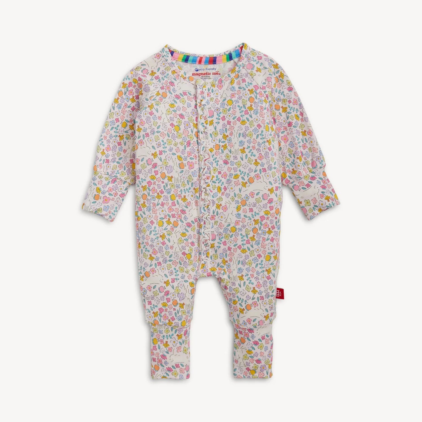 Bunny Blossom Modal Magnetic Grow With Me Ruffle Convertible Coverall