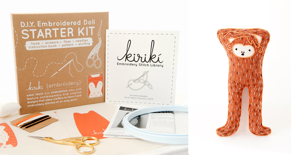 Monkey Embroidery Kit
