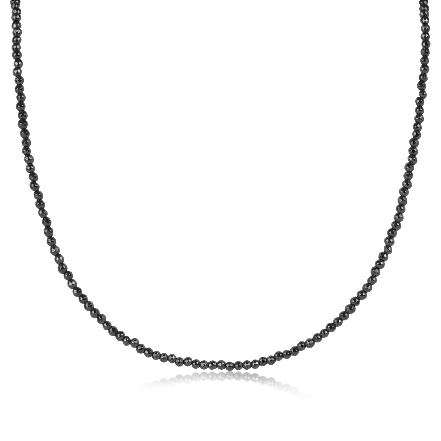 15" Choker Faceted Hematite 2mm Bead