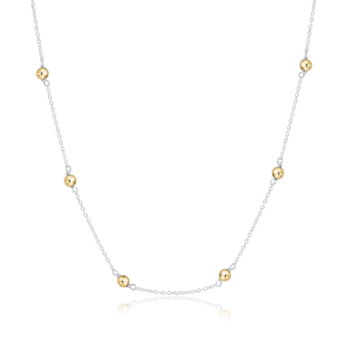 15" Choker Simplicity Chain Mixed Metal Classic Gold 4mm